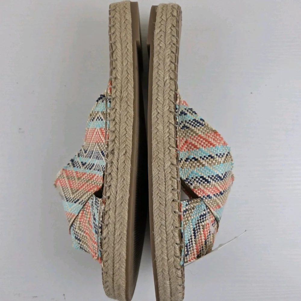 UNIVERSAL THREAD‎ Sonya Woven Slide Sandals Platform Espadrille Coral Womens 9.5